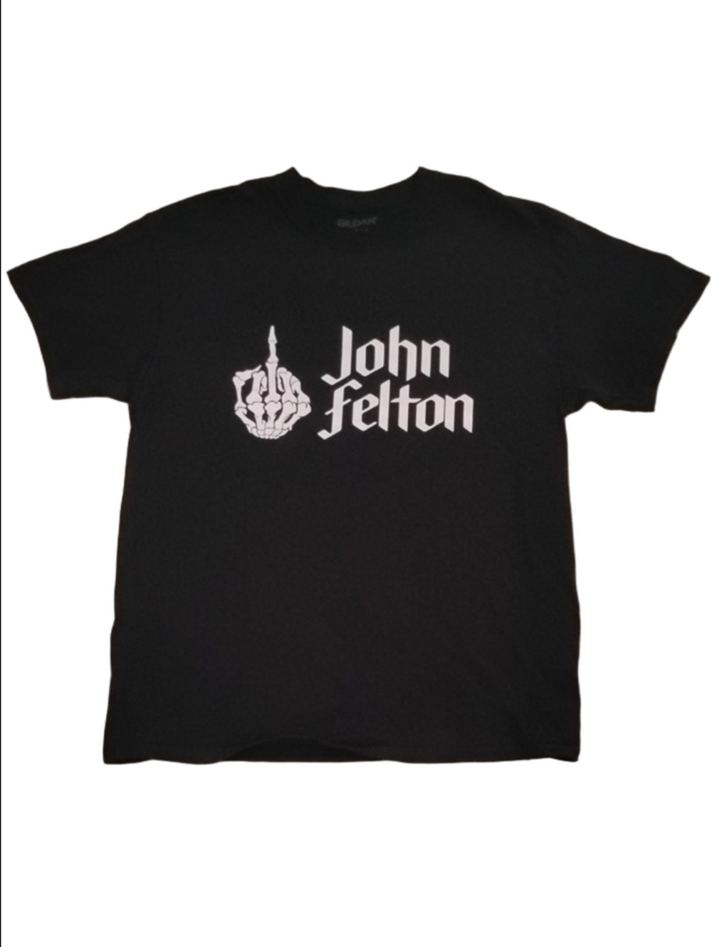 3/$20 Gildan Black Tee with White Skeletal Logo